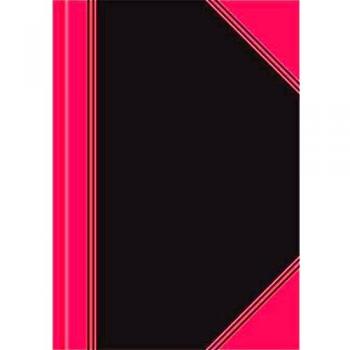 Cuaderno Landré A6, 96 hojas, papel cuadriculado 60 g/m², encuadernación tapa dura negro/rojo