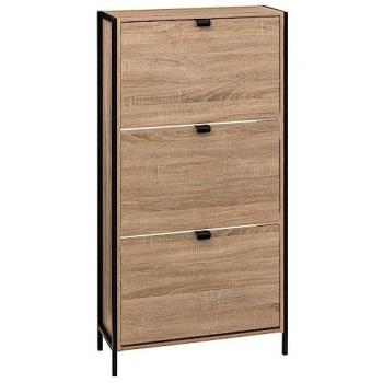 Mueble Zapatero 3 Cajones Aliaj Efecto Roble Natural 63x24x122 cm