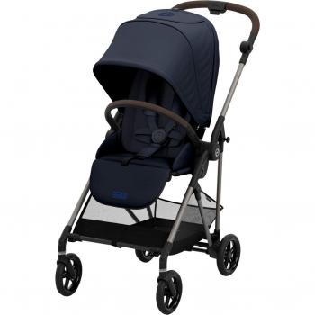 Cochecito Cybex Melio - Estructura ligera, plegado compacto, asiento reversible, suspensión de ruedas, capota extensible con protección UV 50+, arnés de seguridad de 5 puntos, compatible con sillas de auto