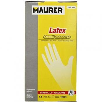 Guante maurer desechable latex talla 7 m caja 100