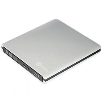 QUMOX Nueva Unidad Externa de Escritura y Quemadora BD-RE DVD RW 3D BLU-Ray Externa USB 3.0 HITACHI LG HL, Plateada