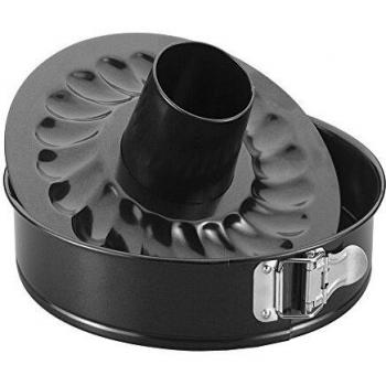 Metaltex Dolceforno Superior Molde de repostería Desmontable Doble Fondo, Acero, Negro, 26 cm