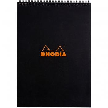 Cuaderno Notepad A4 - Rhodia Classic con líneas horizontales (8mm) y tapa negra