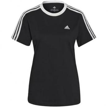 Adidas Women's Black/White Stripe T-Shirt XXS 0-2