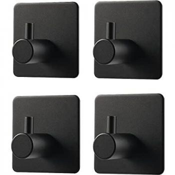 4 Piezas Ganchos Adhesivos,Fuerte Ganchos Autoadhesivo Inoxidable Adhesivos Gancho,Gancho Pared Puerta Colgadores Toallero Perchero Adecuado para Baños,Dormitorios,Cocinas.