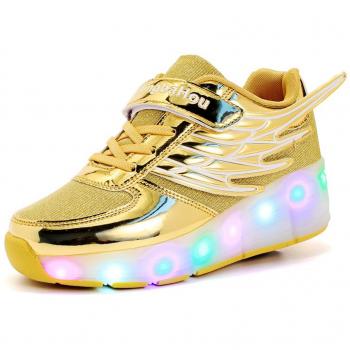 Mr.Ang luces LED coloridos parpadeante neutra ruedas de patines de rueda patín zapatos Zapatos del patín zapatos deportivos niños y niñas Malla de zapatos calzado transpirable