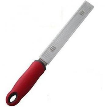 Premium acero inoxidable rallador de queso y limón Zester Microplane estilo con mango ergonómico de color rojo