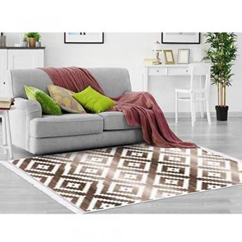 Homemania HALI-67088 Alfombra Estampada Rhombus 3 impresión, Moderna, Multicolor de Tela, 80 x 120 x 0,1 cm