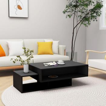 Mesa de centro negra de 105x55x32 cm en tablero de madera aglomerada