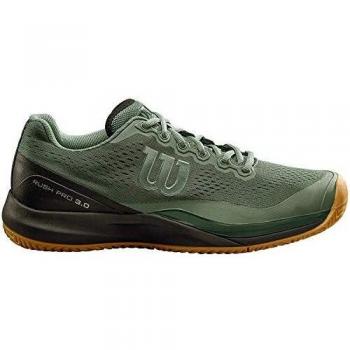 Wilson Rush Pro 3.0, Zapatilla de Tenis, para Todo Tipo de Superficies, tenistas de Cualquier Nivel para Hombre, Negro/Gris, número 46 2/3 EU
