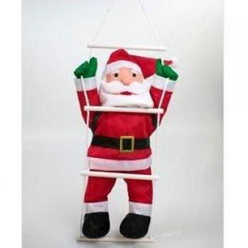 Adorno Papá Noel en Escalera Rojo/Blanco 66x34 cm