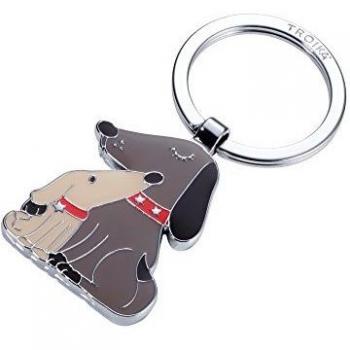 TROIKA DOG & DOGGY KR18-05/BR – Llavero de perro cachorro – el mejor amigo del hombre – Metal fundido esmaltado – cromo – Beige marrón – Original