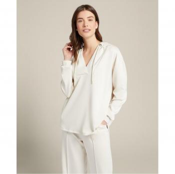 Sudadera de mujer con capucha y escote pico