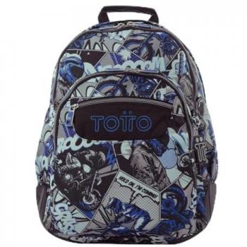 Mochila Escolar Grande TOTTO Modelo Rayol, Capacidad 19 L, 3 Compartimentos, 2 Bolsillos para Botella, Bolsillo para PC de 14, Espaldar Ergonómico con Flujo de Aire,