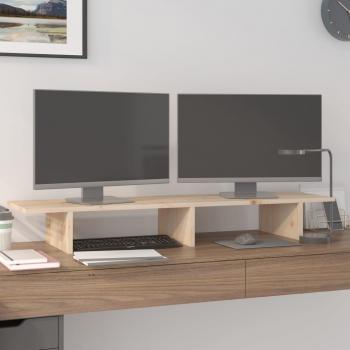 Soporte para Monitor Elevador de Madera Maciza de Pino 100x27x15 cm - Color Blanco, Gris, Marrón miel y más