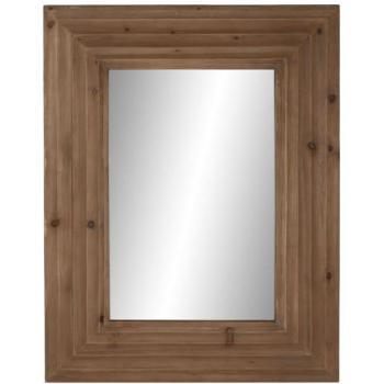 Espejo de Pared Rectangular Moderno con Marco de Madera de Abeto Color Marrón Natural 104 x 9 x 135 cm
