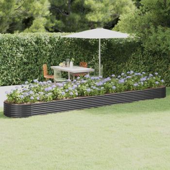 vidaXL Garden Raised Bed Powder-coated Steel 544x100x36 cm Anthracite