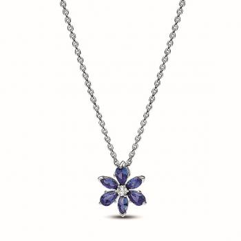 Collar Pandora Herbario Brillante Azul, tipo de producto: collar, características: diseño brillante, color azul, material de plata
