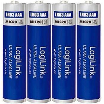 Baterías Alcalinas AAA LogiLink Ultra Power 1.5V - Paquete de 4 unidades