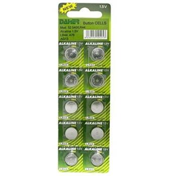 Pack de 10 uds Pilas tipo botón alcalinas 1.5 V LR44 Electro Dh 52.540/LR44 8430552104253