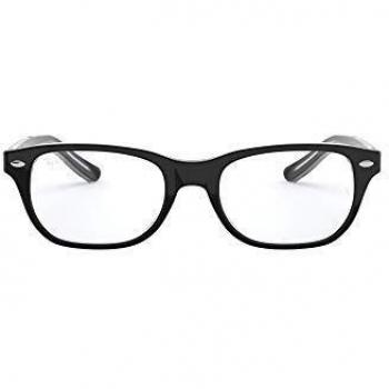 Ray-Ban Junior RB1555 3529 Top Black on Transparent Kids' Glasses Size 48 - Free Lenses - HSA/FSA Insurance - Blue Light Block Available