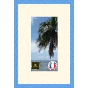 Marco de fotos de pared 14 x 14 x 27 x 27, marco plateado moderno, 2,3 cm de longitud, de madera, madera, Bleu Ciel-4, Passe-Partout Ivoire