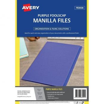Avery Purple Manilla Folder Foolscap 20 Pack
