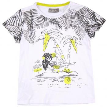 Boboli Stretch Knit T-Shirt For Girl, Camiseta para Niños, Blanco