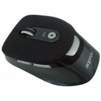 Approx APPOM24 - Ratón óptico inalámbrico de 2.4 GHz, negro y gris
