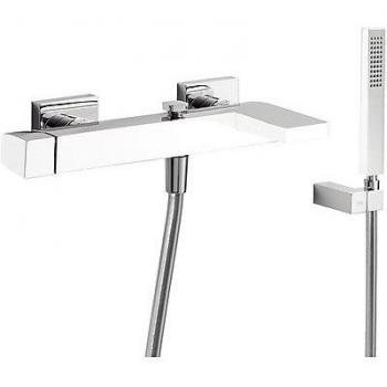 Tres Griferia - Monomando Bañera-Ducha Ducha De Mano Anticalcárea Con Soporte Orientable Y Flexo Satin