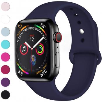 Lerobo Sport Correa para Apple Watch Correa 38mm 42mm 40mm 44mm, Pulsera de Repuesto de Silicona Suave Correa para Apple Watch Series 4, Series 3, Series 2, Series 1, 38mm/40mm M/L BLU