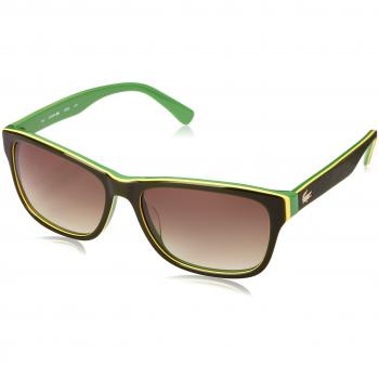 Lacoste Classic Rectangle Men's Sunglasses - Black/Green/Grey, Size 55x16x140mm