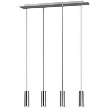 Lámpara Colgante Rectangular Marley de 4 Focos GU10 en Níquel Mate