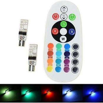 K-Bright T10 194 168 W5W 6smd 5050 RGB Car Atmosphere Lamp Reading Wedge Light LED Interior Plate Dome Light Map Lighting Remote Controln Wirless