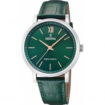 Festina Solar Energy F20660/5 Reloj de Hombre con Correa de Cuero Verde