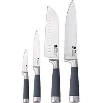 San Ignacio Masterpro Set de 4 Cuchillos de Cocina, Acero Inoxidable, Gris