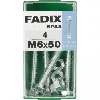 Tornillo Cabeza Hexagonal + Tuerca M6 x 50 mm - Caja 4 Uds