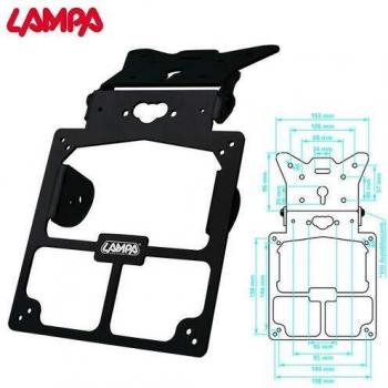 Lampa - Placa de Soporte de Movimiento Universal de Aluminio Ajustable, Color Negro