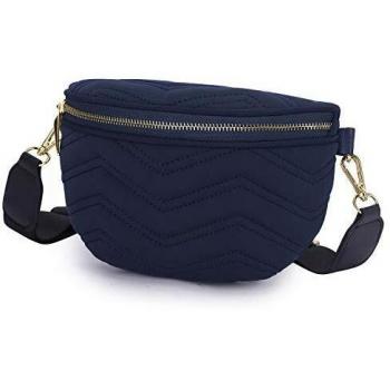Wind Took Bolso Riñoneras de Moda Bolso Bandolera Mujer Impermeable Bolso Hombro,Riñonera Multifunción con Correa Ajustable para Diario Viaje y Compras 21 x 8.5 x 14 cm Azul