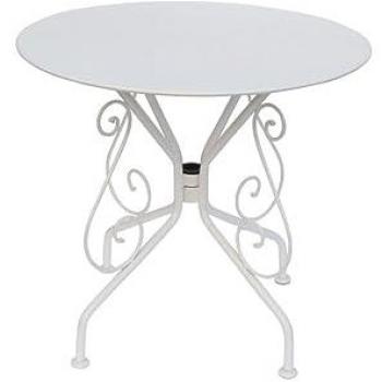 Mesa de jardín de metal estilo hierro forjado GUERMANTES - Blanco