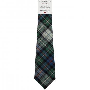 Mens All Wool Tie Woven Scotland - MacKenzie Dress Ancient Tartan