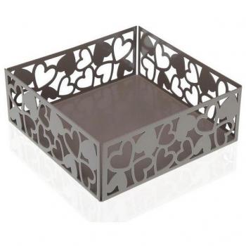 Bigbuy Home S3404730 Servilletero Kamira Metal Gris