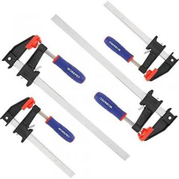 WORKPRO Juego de Sargento de Barra, 4PC Sargento de Tornillo, Abrazaderas de Liberación Rápida de 150 mm