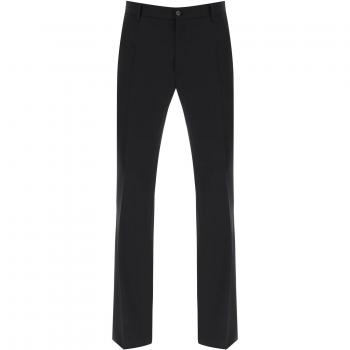 Dolce & Gabbana Men's Flared Wool Trousers in Black | Size 50 | Color N0000 | Woolen Tapered Pants Fall Winter