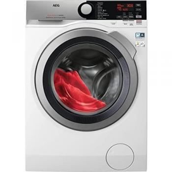 AEG L7WEE852 Lavasecadora de Libre Instalación, Carga Frontal, Lava 8 Kg, Seca 5 Kg, 1600 rpm, Motor Inverter, Programa Rápido, Nonstop 60 min, Panel LCD, Puerta XL Plateada, Blanca, Clase E