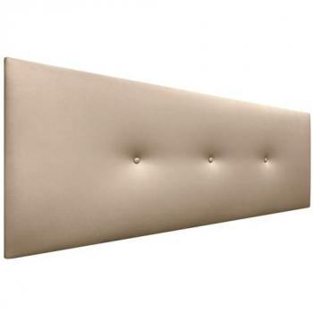 Cabecero de Polipiel Acolchado Liso con Botones en Champán 135x50cm para Camas 120/135/140 - Diseño Moderno y Elegante