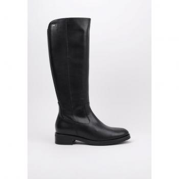 Bota Plana Caña Alta para mujer Wonders C-5470 Negro