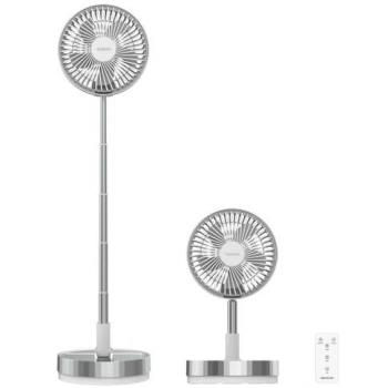 Cecotec Ventilador Portátil Plegable EnergySilence 800 FoldAir Portable Control con Batería de 7200mAh, Extensible, Oscilación Automática, 8 Pulgadas, 4 Veloc