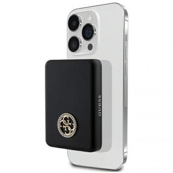 Powerbank Guess MagSafe 5000mAh 15W Inducción Negro con Logo Strassed 4G