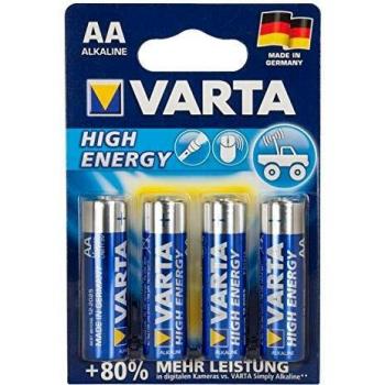 Varta High Energy Pilas Alcalinas AA, Pack de 4 Unidades